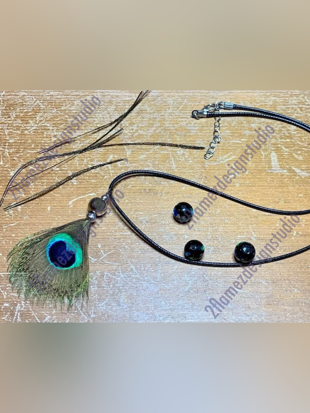 Handmade Peacock Feather Necklace